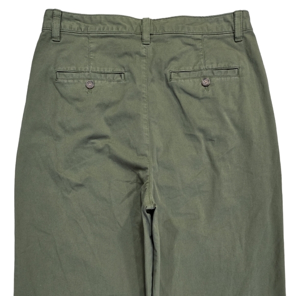 GAP NWT High Rise Pleated Wide-Leg Khakis Army Jacket Green Garment Dyed Pants - Picture 5 of 9